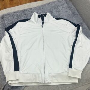 Banana Republic White and Navy Windbreaker